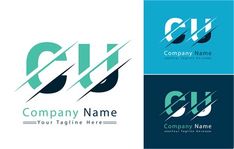 cu letter logo design template vector logo illustration