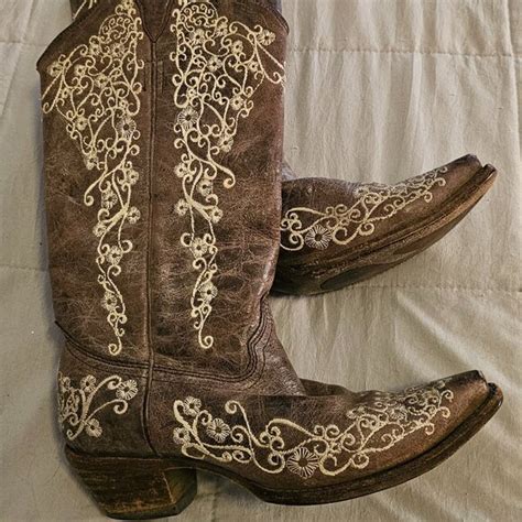 Corral Shoes Corral Womens Brown Crater Embroidered Western Boots Square Toe Poshmark