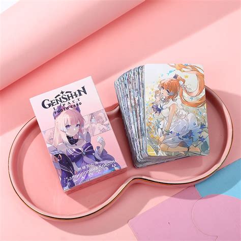 Genshin Impact Collectible Card Set 50pcs per box Cards 3 inch Furina Neuvillette Wriothesley ...