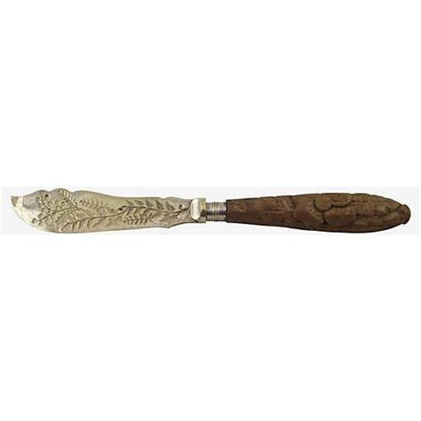 English Sheffield Carved Butter Knife Carving Sheffield Silver