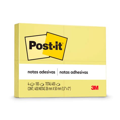 Post It Amarelo 4 Blocos 38 X 50 Mm 100 Folhas Ailos Aproxima