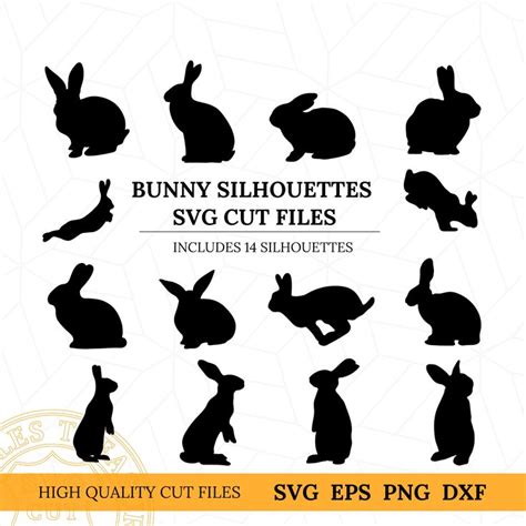 Bunny Silhouettes Svg Cut Files Easter Bunny Silhouettes Clip Art