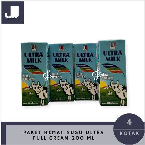 Paket Hemat Susu Ultra Milk 200 Ml Uht Full Cream Lazada Indonesia