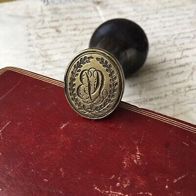 Sceau Cachet Fin Xviii Couronne De Laurier Monogramm French Seal Thc