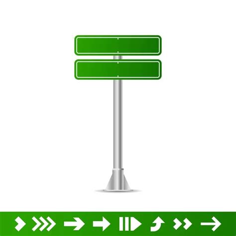 Realistic Green Street Road Signs City Illustration Vector Street ...