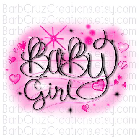 Airbrushed Baby Girl Baby Girl Pink Hearts Sublimation Etsy