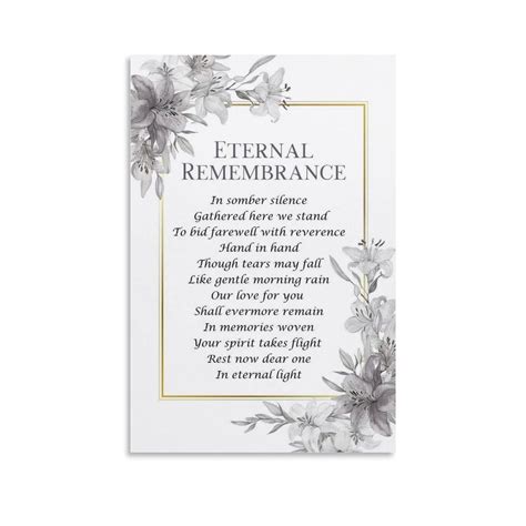 Eternal Remembrance, Grief Quote, Memorial Poem, Sympathy Quote Canvas