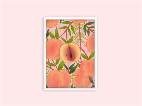 Vulva Peach Kunstdruck Vagina Kunst Vulva Kunst Feminismus Etsy De