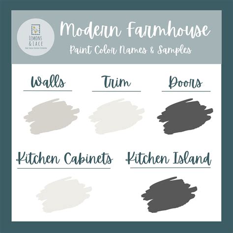 Samples Included Sherwin Williams Paint Palette modern Farmhouse Gray ...