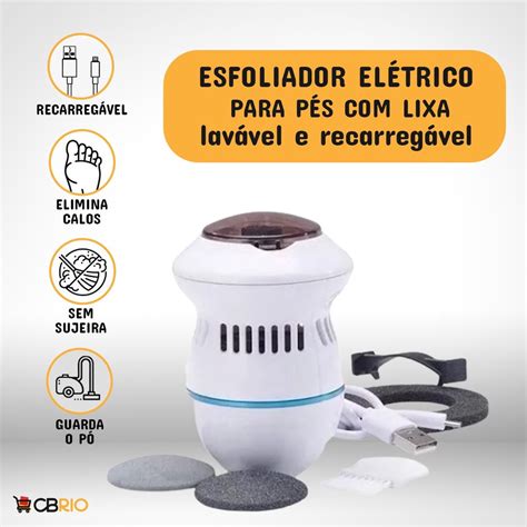 Lixa Eletrica de Pés Aparelho Esfoliador e Removedor de Calos Portátil