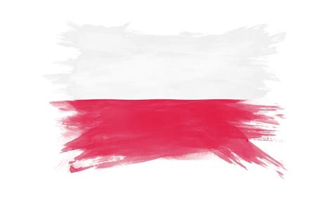 Polonia Bandera Pincelada Bandera Nacional Foto Premium