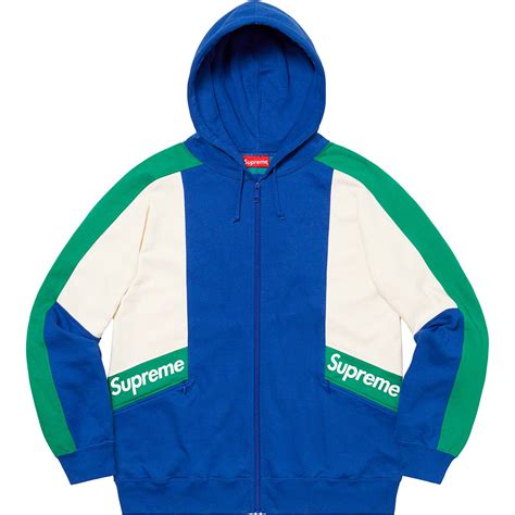 Color Blocked Zip Up Hooded Sweatshirt Spring Summer 2020 Supreme