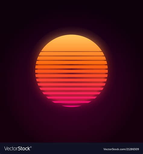 S Retro Sunset Royalty Free Vector Image Vectorstock