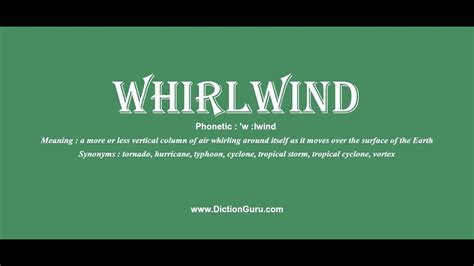 Whirlwind How To Pronounce Whirlwind With Phonetic And Examples Youtube