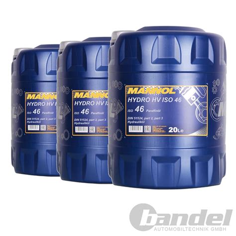 2 21 L 3x 20 LITER MN HYDRO HV ISO 46 MANNOL ZINC FREE HYDRAULIKÖL