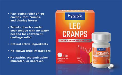 Hylands Leg Cramps Tablets Natural Relief Of Calf Leg And Foot Cramp 50 Count