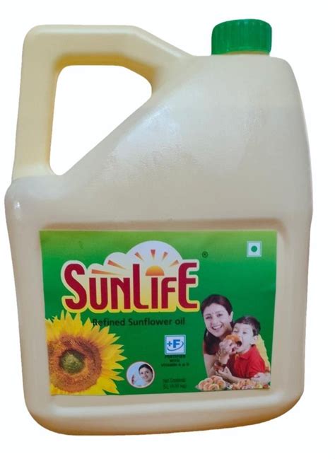 Litre Sunlife Refined Sunflower Oil Packaging Type Can At