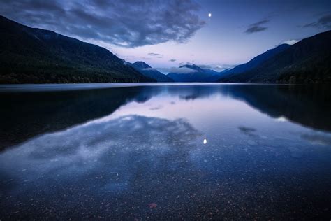 Night River Lake Mountains Sky Wallpaper Coolwallpapersme