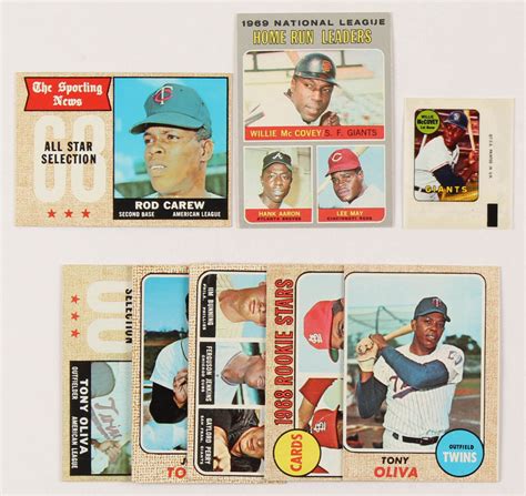 Lot Of 8 Baseball Cards With 1968 Topps 363 Rod Carew All Star 1970