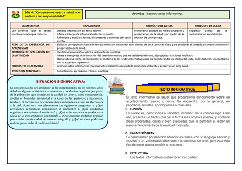 Leemos Textos Informativos Se Encuentra Por Lo General En