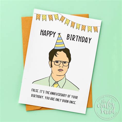 Funny Dwight Birthday Cardthe Office Carddwight The Officeprintable