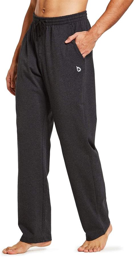 BALEAF Pantalon De Yoga En Coton Pour Homme Bas Ouvert Coupe Droite