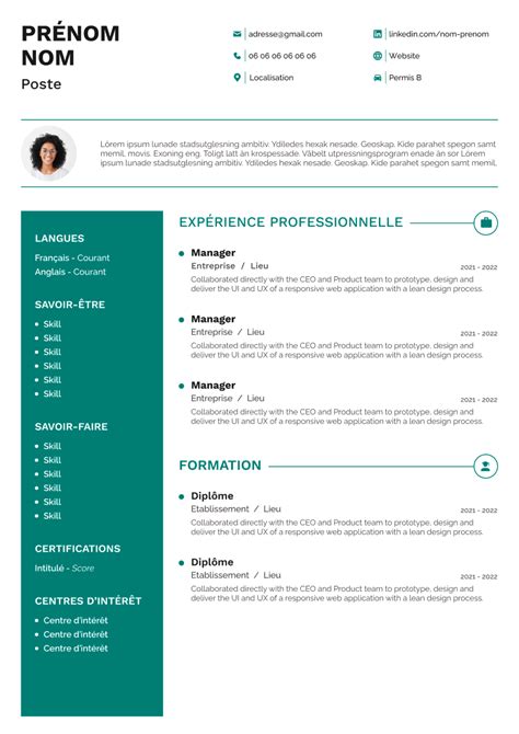 Cv Responsable Des Ressources Humaines Mod Le Exemple Conseils