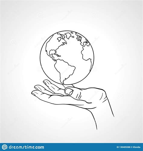 Mano Sosteniendo Planeta Tierra Para Colorear Dibujo My XXX Hot Girl