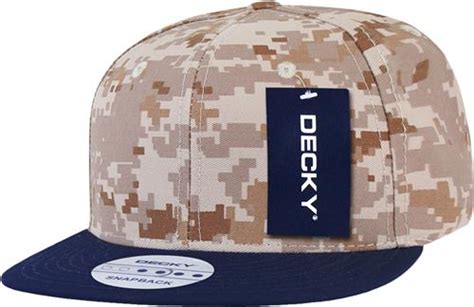 E108410 Decky Digital Camo 6 Panel Snapback Caps