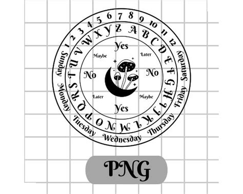 Printable Pendulum Board Png Pdf  Round Spirit Board Etsy