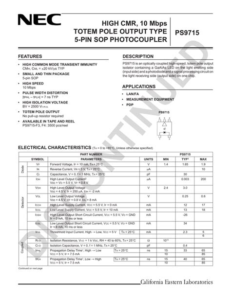 Ps High Cmr Mbps Totem Pole Output Type