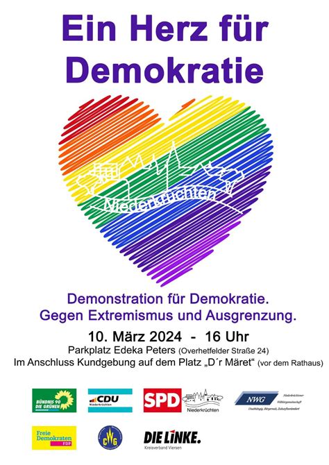 Ein Herz F R Demokratie Demonstration In Niederkr Chten