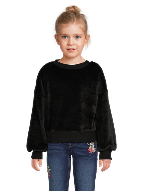 Wonder Nation Girls Faux Fur Top Sizes 4 18 And Plus