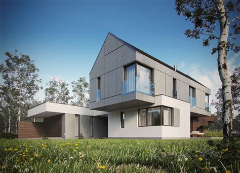 Modern single-family house on Behance