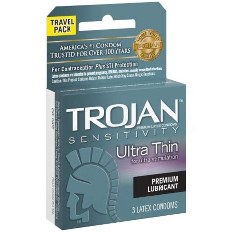 Trojan Ultra Thin Lubricated Condoms 3 Count Pack Of 6 Pack Of 18