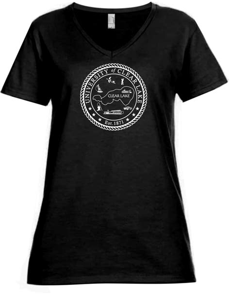 Anvil Ladies V Neck T Shirt University Of Clear Lake