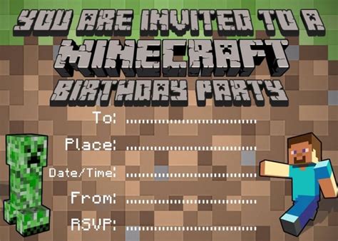 Customize A Minecraft Quality Birthday Invitation By Stanler Fiverr