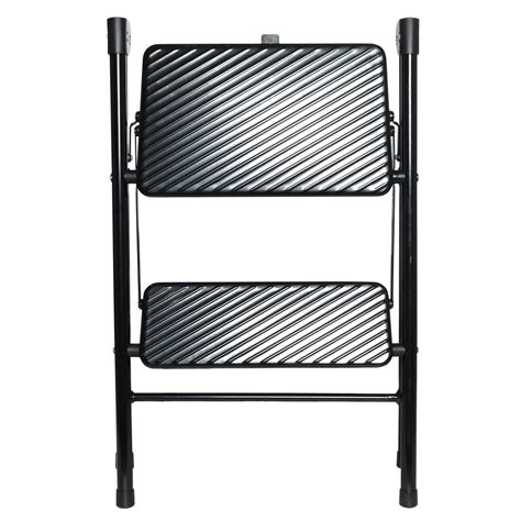 Стремянка, 63х47 см, 2 ступеньки, сталь/пластик, черная, Compact black ...
