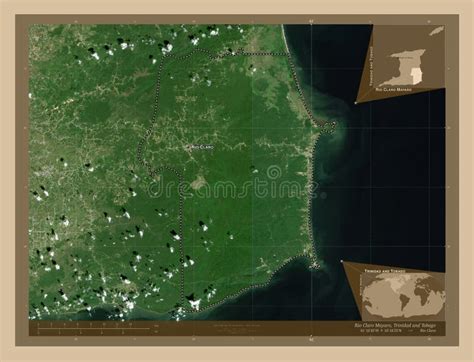 Rio Claro Mayaro Trinidad And Tobago Low Res Satellite Labell Stock