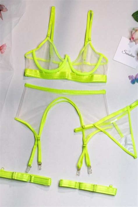 See Through Mesh Sexy Lingerie Set Wow Garments
