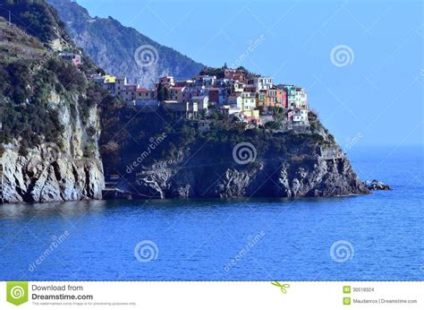 Cinque Terre Italien Manarola Stockfoto Bild von küstenlinie