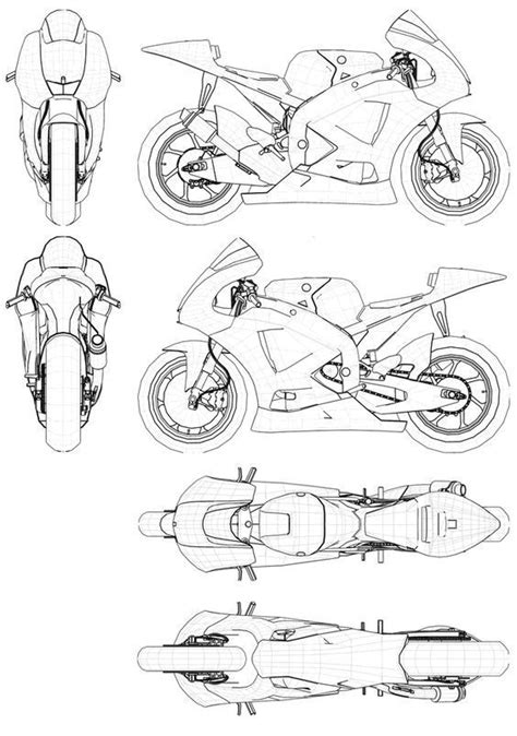 Motorcycle Bike Blueprints For D Modeling Artofit