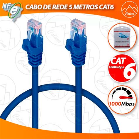 Cabo De Rede Internet Categoria 6 Preto Montado Rj45 Cat 6 10 20 30 40