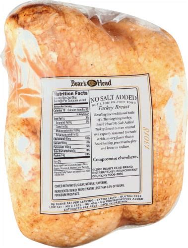 Boars Head No Salt Added Turkey Breast 1 Lb Frys Food Stores