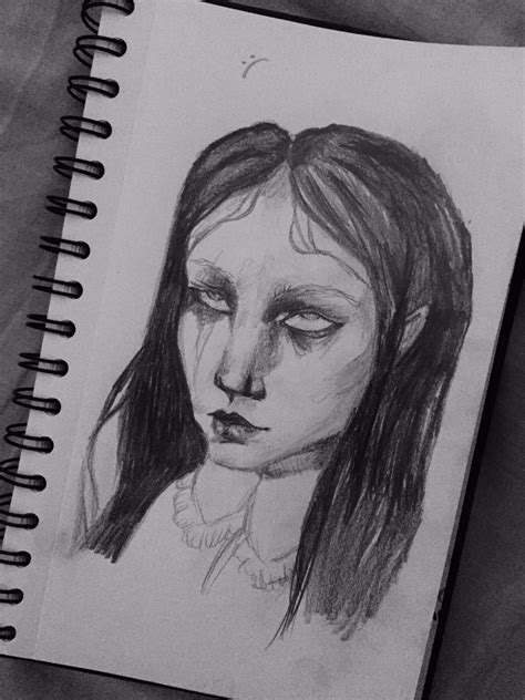 Artstation Gothic Girl Drawing Horror