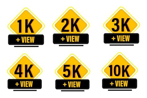 Premium Vector Set Of K K Views Youtube Thumbnail Celebration