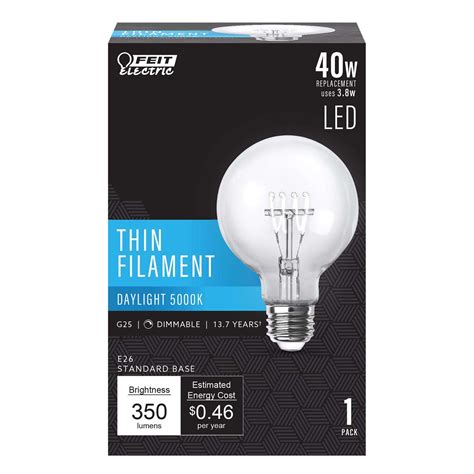 Feit Electric G25 E26 Medium Filament Led Bulb Daylight 40 Watt Equivalence 1 Pk Ace Hardware