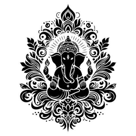 Premium Vector | Ganesh silhouette vector illustration set