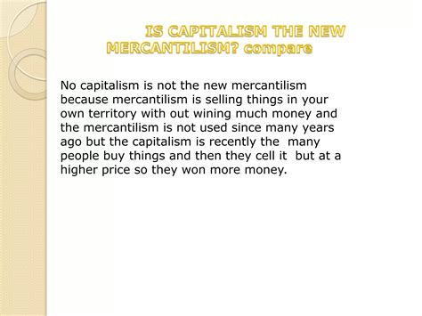 Mercantilism Vs Capitalism Ppt Free Download