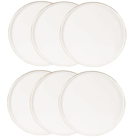 Assiette plate en porcelaine blanche et dorée BERENICE Maisons du Monde